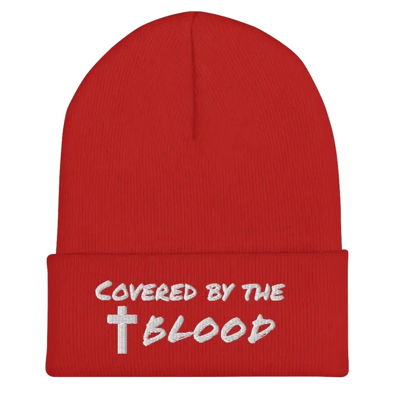 Covered by the BLOOD beanie(Red&white)