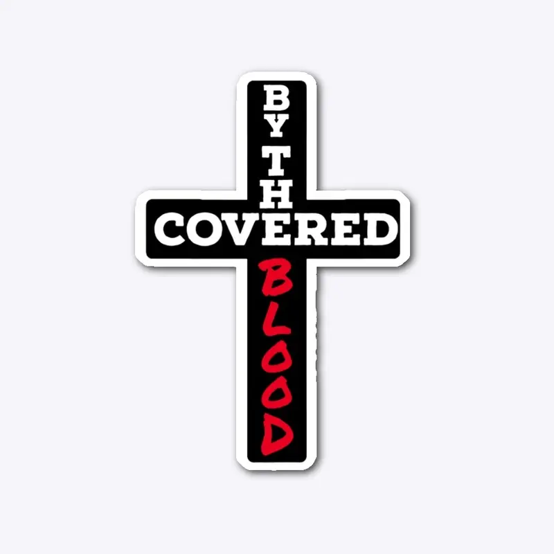 Covered by the BLOOD cross sticker black