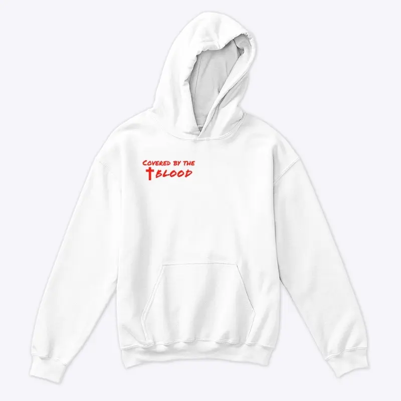 Covered by the BLOOD Cross hoodie white