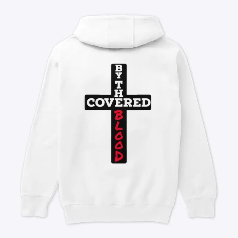 Covered by the BLOOD Cross hoodie white